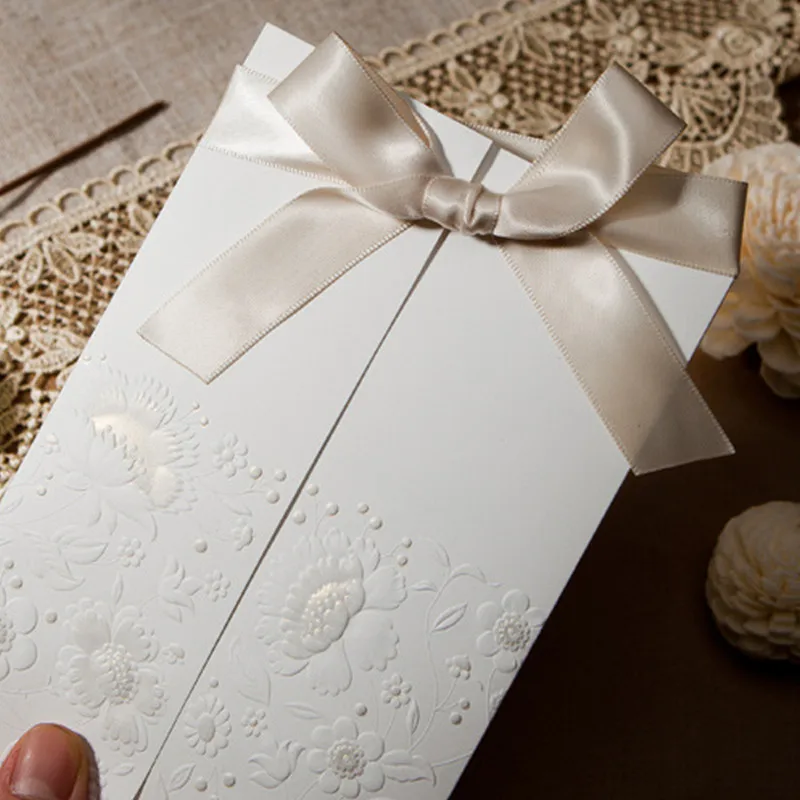 European Style Wedding Invitation Card Laser Cut 1Set (Wild Card+Blank Pages+White Envelope) Greeting Party Decor Supplies | Дом и сад