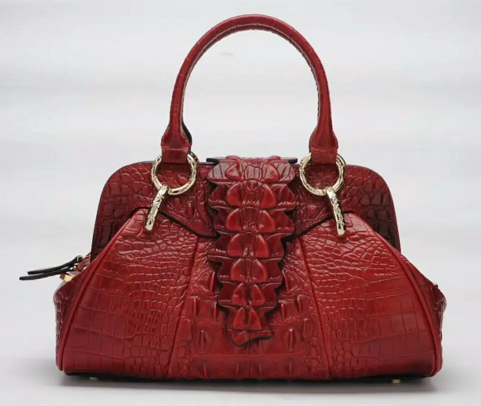 high quality vintage women bag genuine leather crocodile pattern bags luxury ladies handbags | Багаж и сумки