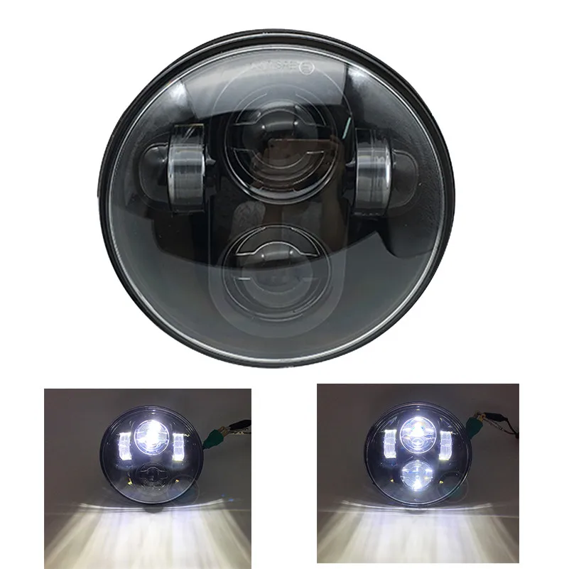 NO8 40W black 5,75 дюймов светодиодный проектор фары с белыми DRL огнями для Honda Shadow Aero Phantom VLX 600 750 VT 1100 - Цвет: NO8 40W black