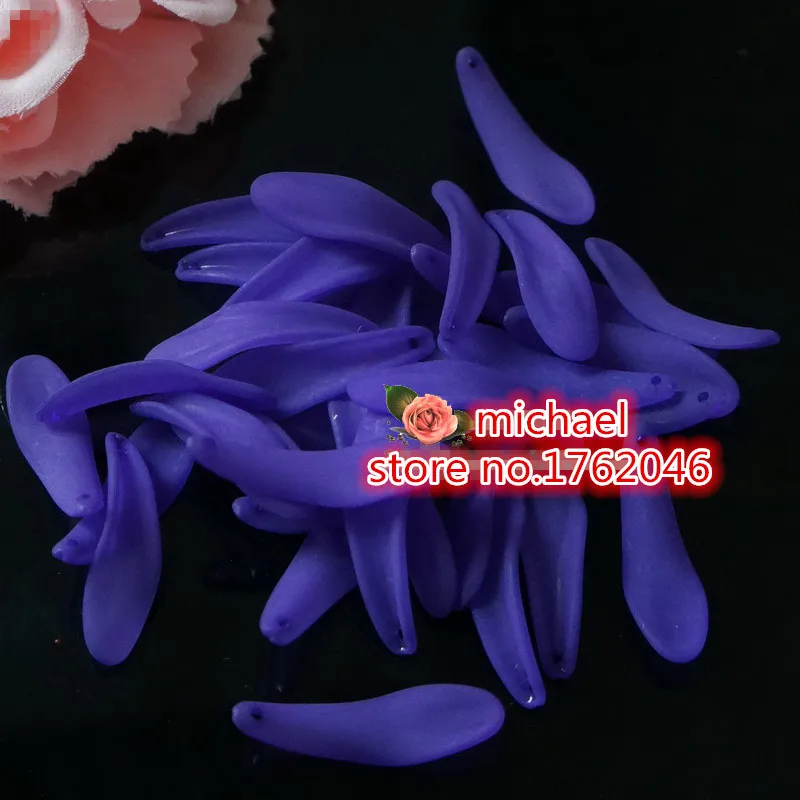 purple 20 г/лот, 10 цветов, 28*9 мм, акриловые лепестки цветов, Матовые акриловые бусины для свадебных сережек, аксессуары для рукоделия - Цвет: purple