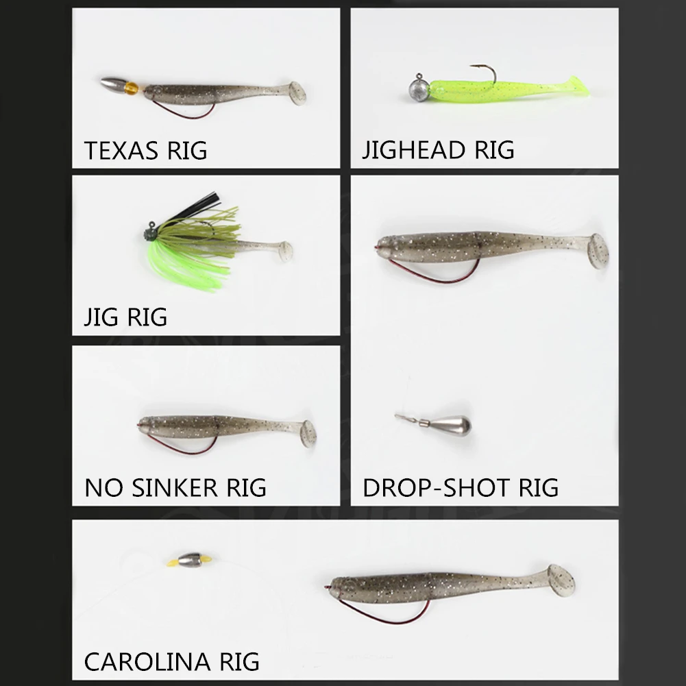Вода. Sniper 15 шт./лот Мягкая приманка легкая для хвоста плавания Crappie форель бас 2 8