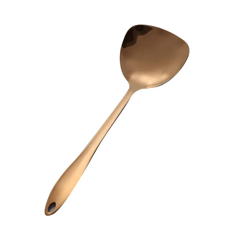 spatula 1 шт. титановая розовая позолоченная Нержавеющая сталь кухонная ложка-Лопатка кухонный набор кухонных инструментов Cocina Utensilios - Цвет: spatula