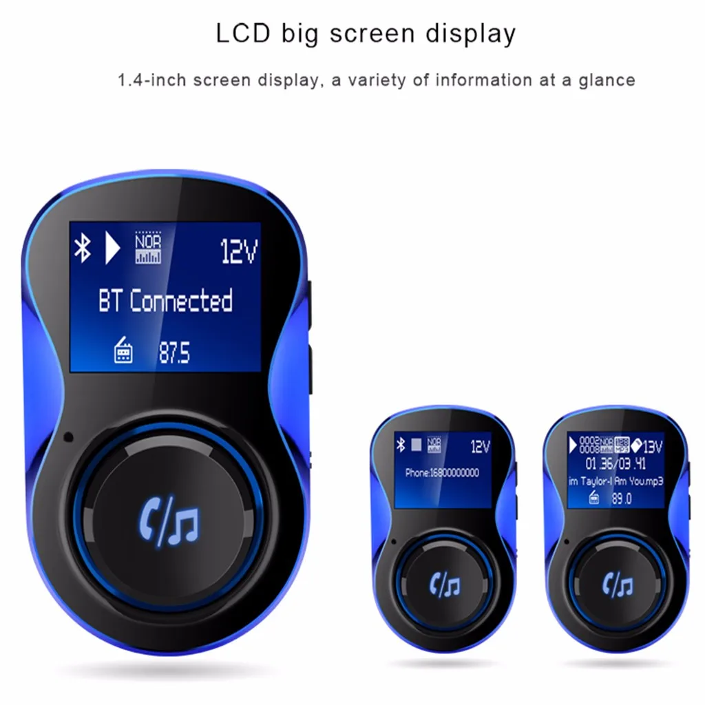 Bluetooth fm-передатчик MP3 плеер комплект Hands-free Автомобильная вспышка USB Поддержка TF карта Вход 5 В/3.1A FM модулятор