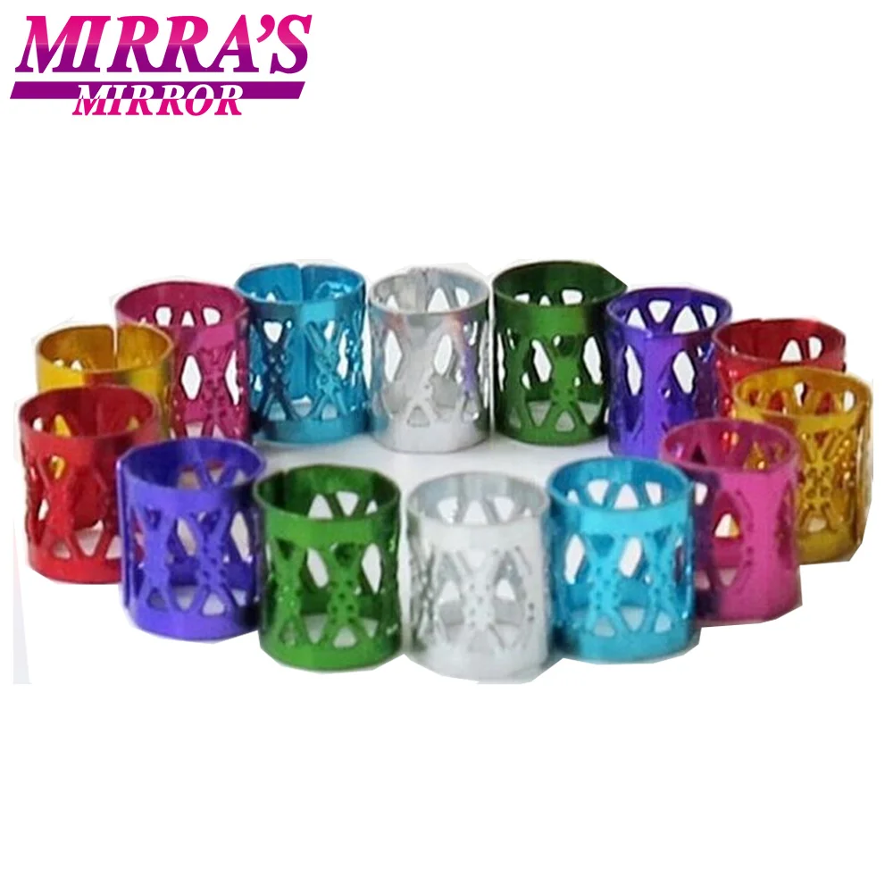 Зеркальные Кольца для волос Mirra 100 шт. смешанные бусины косичек серебряные кольца