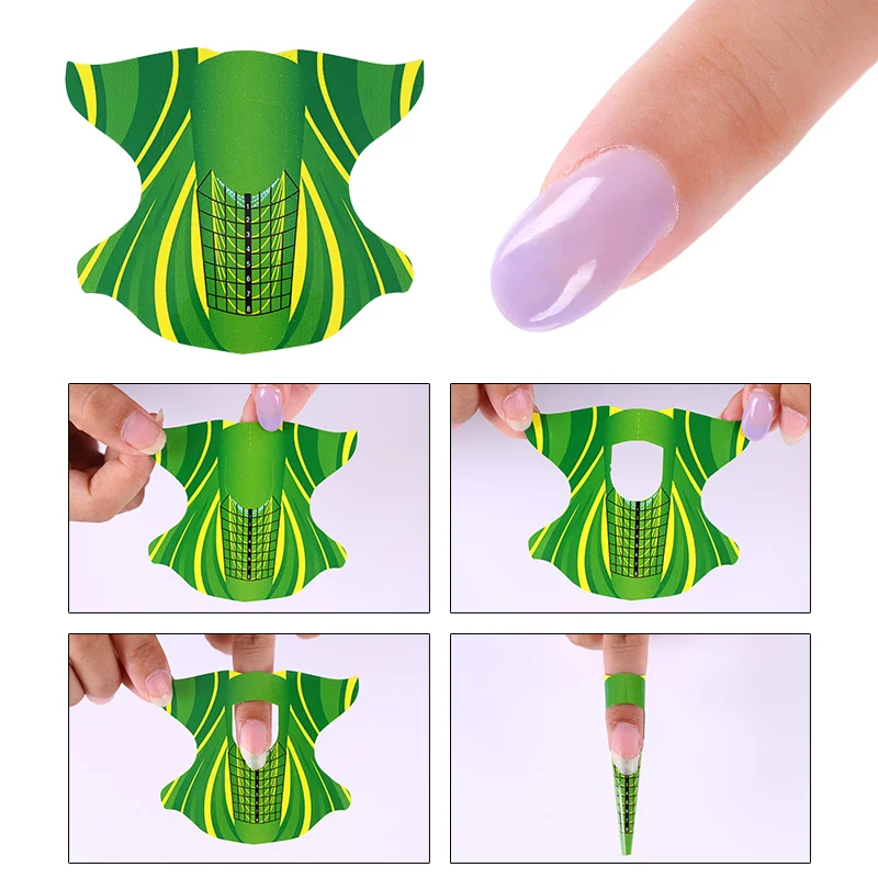 100 шт./рулон квадратная форма клейкая Форма для ногтей наращивания акриловый/УФ