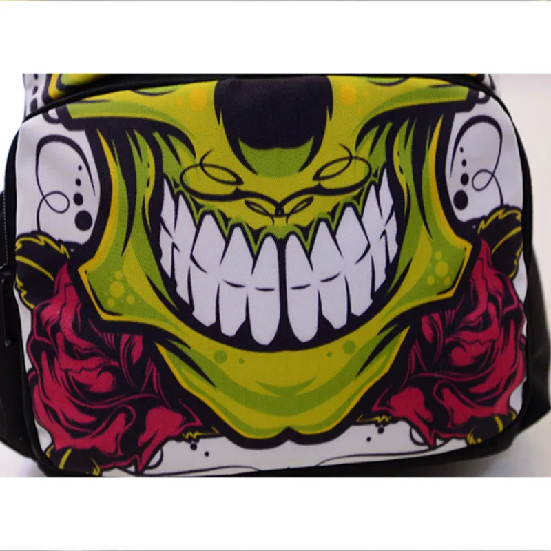 Personality graffiti skull student bag Fashion human skeleton personality Backpacks casual unisex backpack Trend Travel Bag | Багаж и