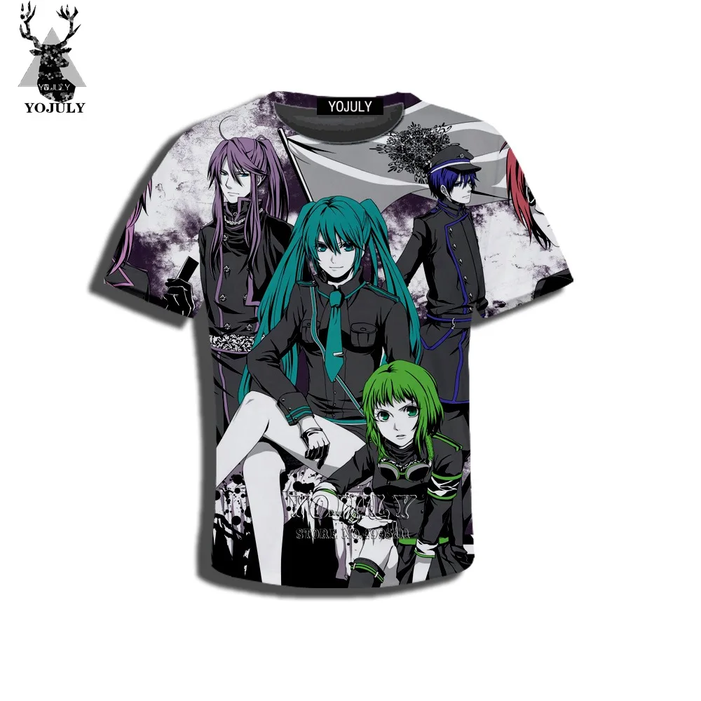 YOJULY/Детская Повседневная футболка с 3D принтом аниме для девочек, Vocaloid Hatsune Miku Kawaii летняя футболка одежда для мальчиков и девочек C35