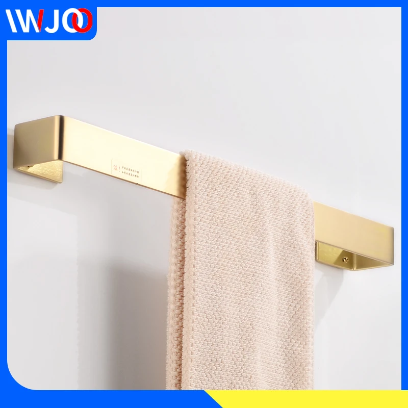 

Towel Bar Gold Brass Towel Holder Wall Mounted Single Toilet Bathroom Towel Rack Hanging Holder Decorative Bathroom Accessories