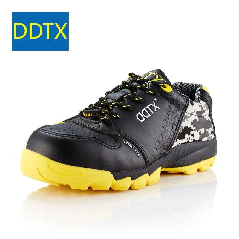 

DDTX Men's Safety Work Shoes S1P Lightweight Nonmetallic Puncture Proof Midsole Anti-static Non-slip Sneakers Black