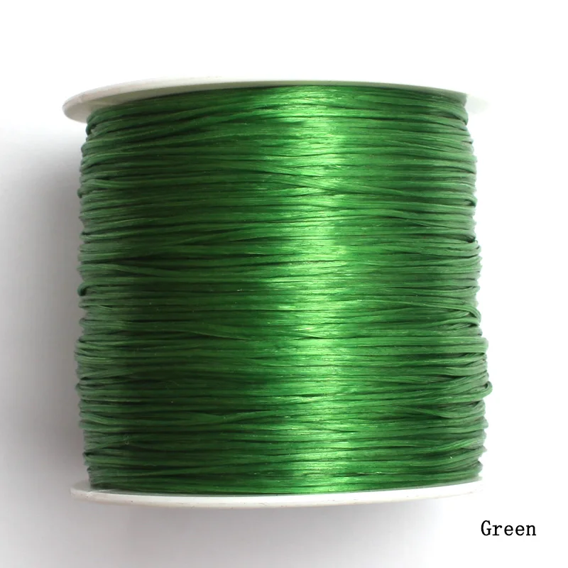 Green 10 цветов 60 м/рулон нейлон эластичная нить 0,6 мм Шнур тесемка, нитка бисер DIY ремесло для изготовления ювелирных изделий - Цвет: Green