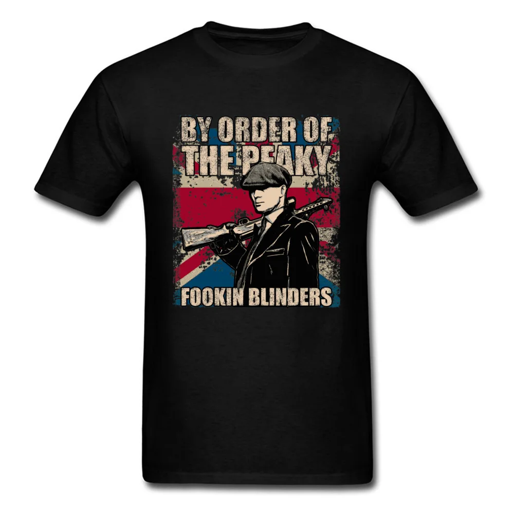 Новейшая Мужская футболка с прикольными слепами черная по заказу The Peaky Fookin Blinders