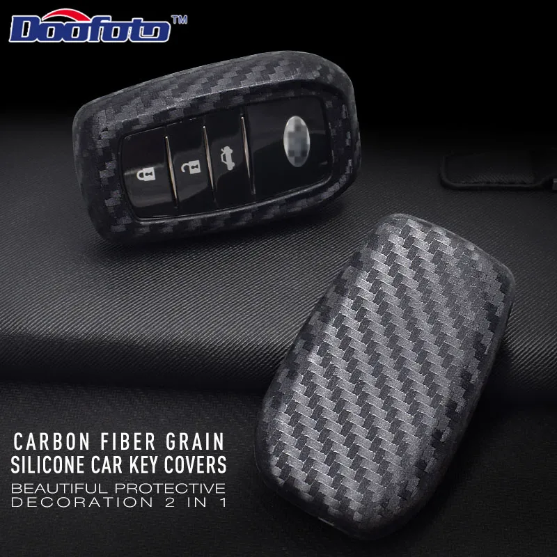 

Doofoto Car Styling Case For Toyota Electric Plating Cover Camry Highlander Prado Crown Land Cruiser Prius Vitz Smart Key Shells