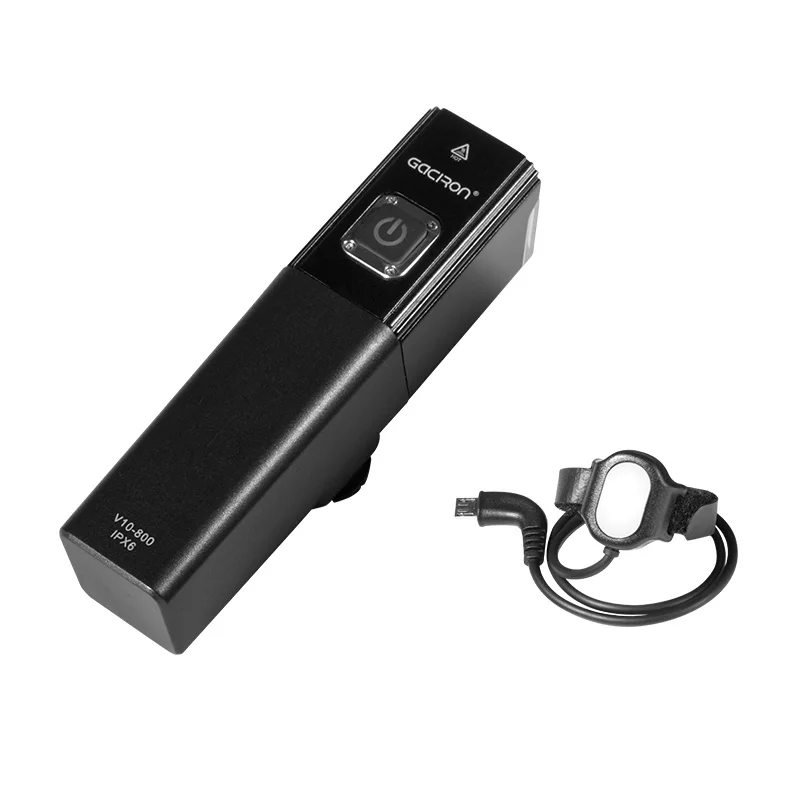 GACIRON V10-500/800 люмен светодиодный велосипедная лампа, головной светильник USB на передней панели Перезаряжаемые IPX6 Водонепроницаемый на переднюю раму, велосипедные аксессуары - Цвет: 800 With Wire Switch