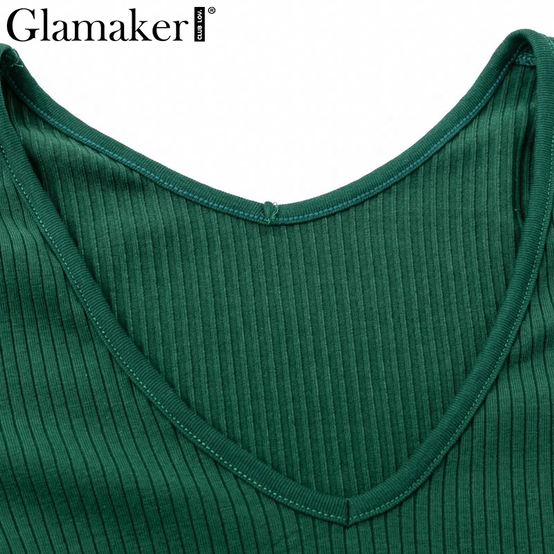 Glamaker красный вязаный боди с длинным рукавом для женщин Весна Лето Уличная Сексуальная боди вечерние Клубные короткие комбинезоны костюмы Новинка