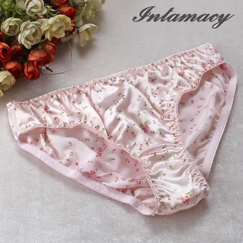 Шелковое нижнее белье больших размеров трусы из 100% шелка и атласа с принтом на