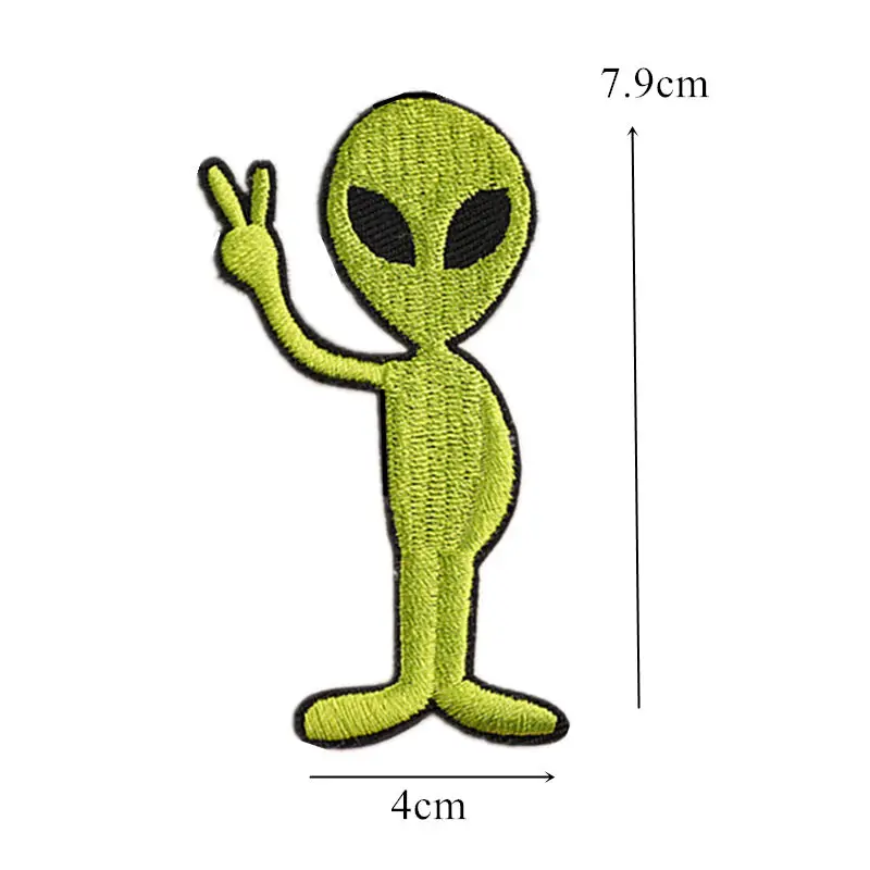Вышивка пришить утюжок на патчи флуоресцентные Alien Saucerman вышитые значки для сумки