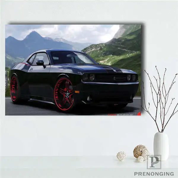 Синий Холст постер из шелковой ткани P0482 DODGE CHALLENGER тюнинг пустынный автомобиль постер с автомобилем большой тонкий#190114@ 06 - Цвет: Синий