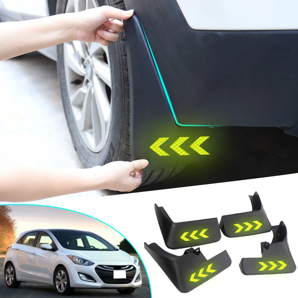 Расширитель крыла автомобиля Брызговики для hyundai Elantra 2007-2010 Брызговики безопасности светоотражающие Предупреждение ющие охранники автомобильные аксессуары