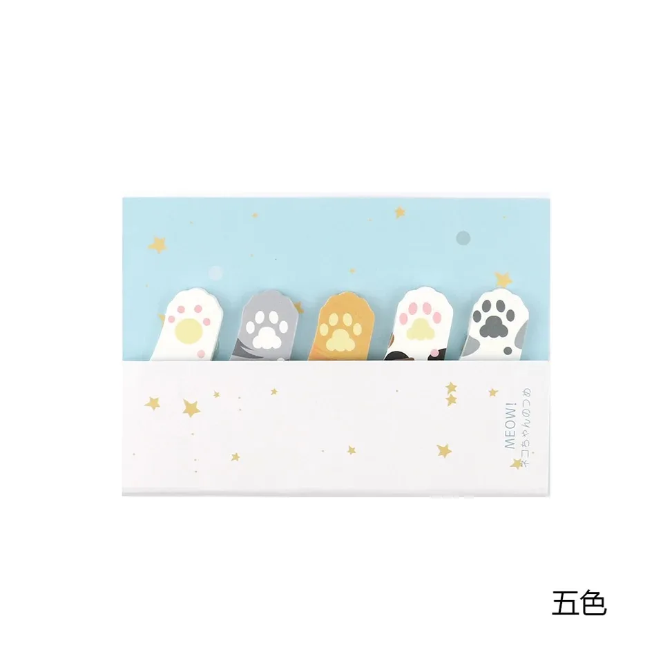 1 Набор блокнотов для заметок Липкие заметки Kawaii милый кот бумага в форме кошачьей лапы Daliy Скрапбукинг наклейки канцелярские закладки для офиса и школы - Цвет: Wuse