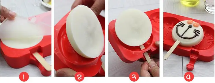 Мультфильм DIY силиконовая форма для мороженого формы для мороженого держатель для мороженого Форма для замороженного льда с палочками для мороженого кухонные инструменты