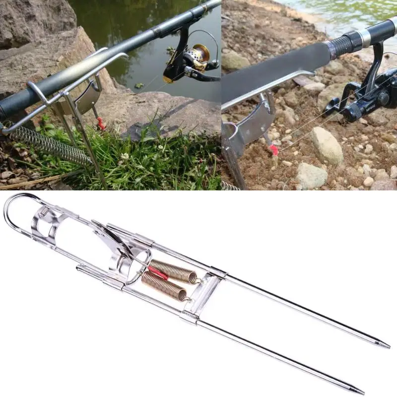 Нержавеющая сталь автоматический двойной триггер пружинный Тип удочка держатель наборы наконечник крюк сеттер Рыболовный набор аксессуары посылка