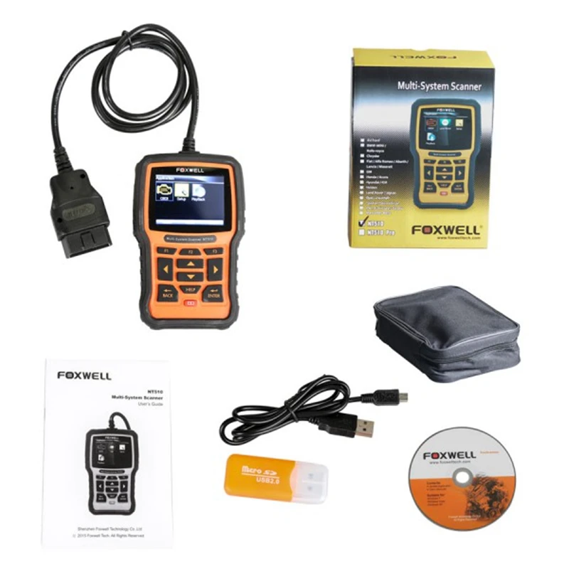 Foxwell NT510 OBD OBDII автомобильный считыватель кодов диагностический сканирующий