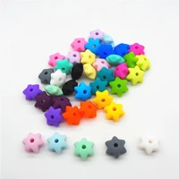 chengkai 100pcs 10mm bpa free silicone star teether beads diy newborn baby pacifier dummy chewing jewelry toy gift accessories