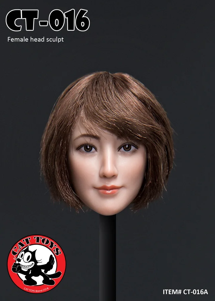 Коллекция 1/6 женская голова игрушки для кошек CT016 азиатская Красивая 12 дюймов PH