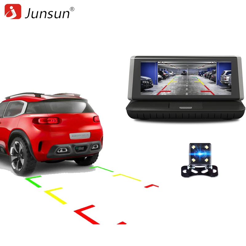 Junsun E35 автомобиля GPS навигации Android 5.1 ADAS 4 г Bluetooth dvr заднего вида Камера FM 8 дюймов