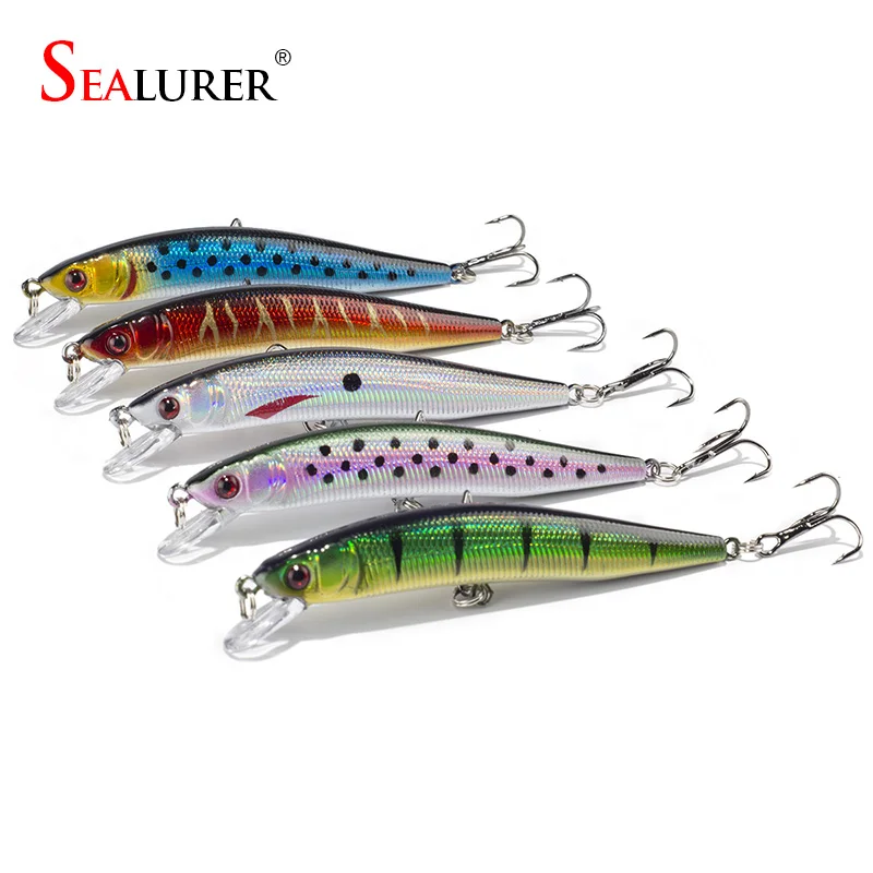 Бренд sealurer 5 шт. реалистичные рыболовные приманки 10 см 8 3 г 6 # крючки PESCA Рыбная