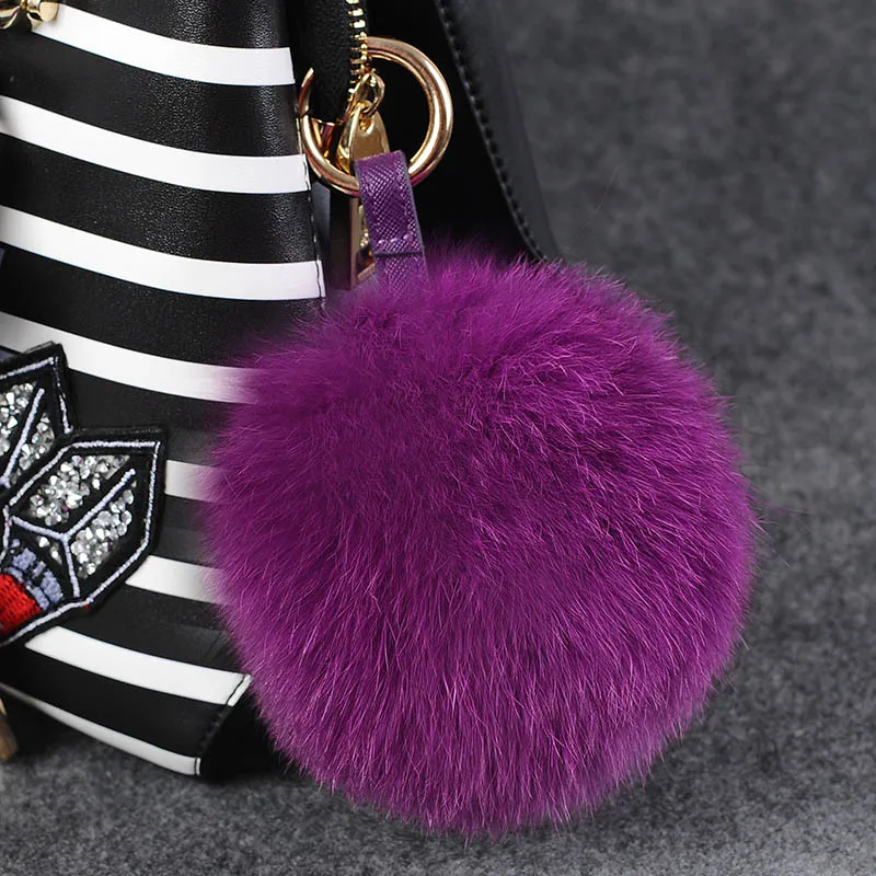 Помпон из натурального Лисьего меха меховой помпон для сумки большой однотонный