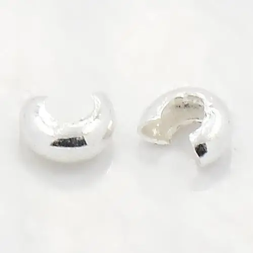 100pcs 4mm Iron Crimp Beads Covers Golden Silver Color Cadmium Free &amp Nickel Lead Hole: 1.5~1.8mm | Украшения и аксессуары