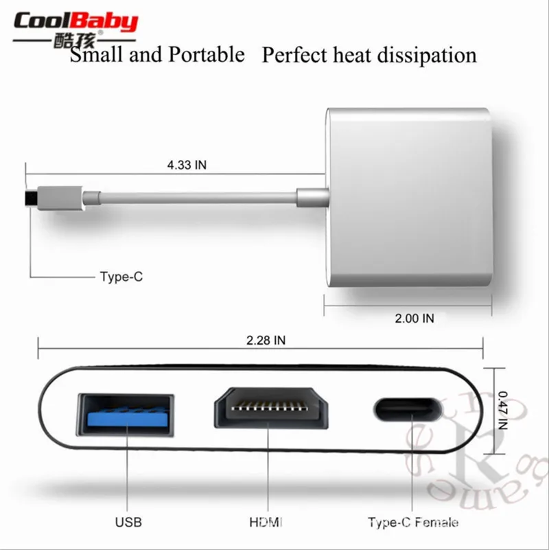 Горячая Распродажа для Coov SH350 портативная док станция Type C в HDMI адаптер