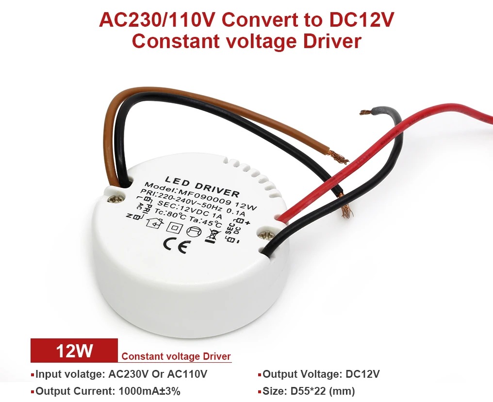 12 Вт DC12V 1A осветительные трансформаторы качество Постоянный СВЕТОДИОДНЫЙ регулятор напряжения для светодиодной ленты светильник адаптер питания противопожарный ПК