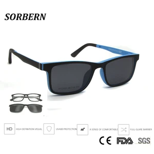 Детские легкие очки из ультема SORBERN, модные магнитные солнцезащитные очки с поляризованными линзами, Детские квадратные очки