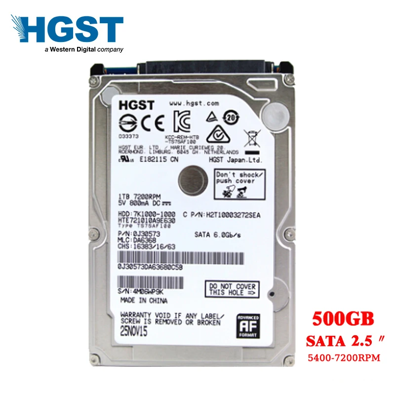 

Original Disassembled USED Hard Drive For HGST Hitachi Brand LaptopPC 2.5 "500GB SATA2-sata3 Notebook HDD Hard Disk 5400-7200RPM