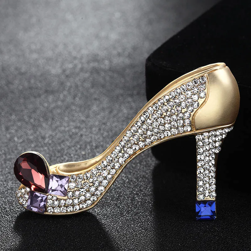 Стразы Женские туфли на высоком каблуке Туфли со стразами для женщин брошь в виде