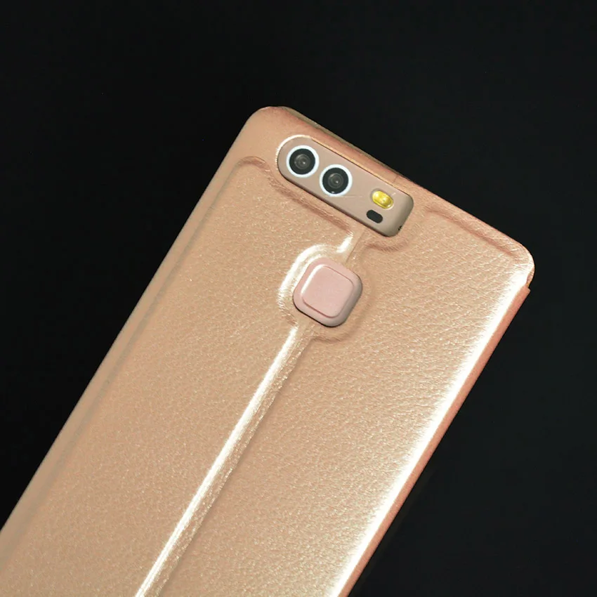 Флип чехол кожаный для huawei P9 плюс P 9 P9plus тонкий сна окном View рукавом с подставкой
