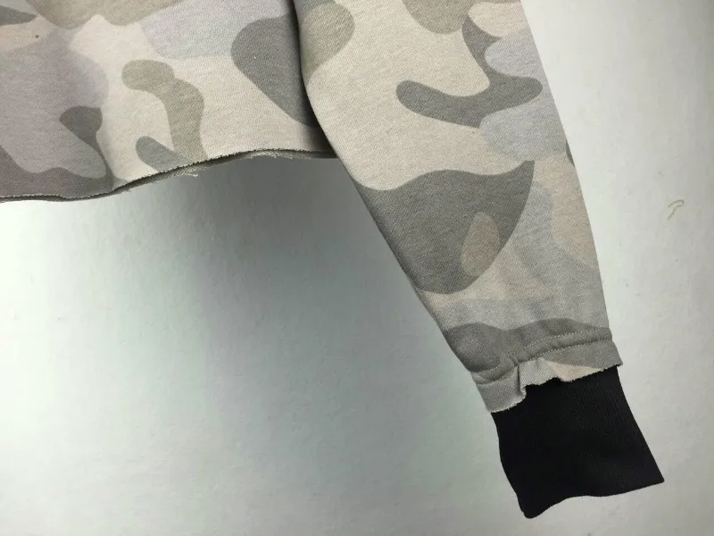 2017 осень зима Для женщин Повседневное камуфляж Толстовки дамы свободные длинным