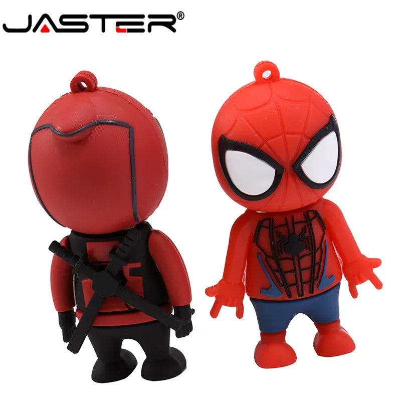 JASTER USB 2,0 стиль Черная пантера Человек-паук ручка-накопитель usb флэш-накопитель 4 ГБ 8 ГБ 16 ГБ 32 ГБ 64 Гб мультфильм