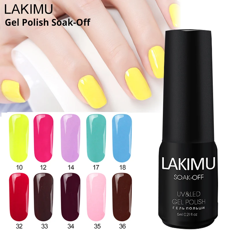 LAKIMU Soak Off Сияющий Цвета УФ ногтей Гель лак Маникюр полу постоянный Lucky гель Лаки