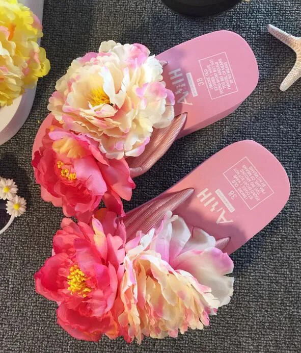 Женские богемные танкетки HAHAFLOWER домашние пляжные шлепанцы для ванной тапочки