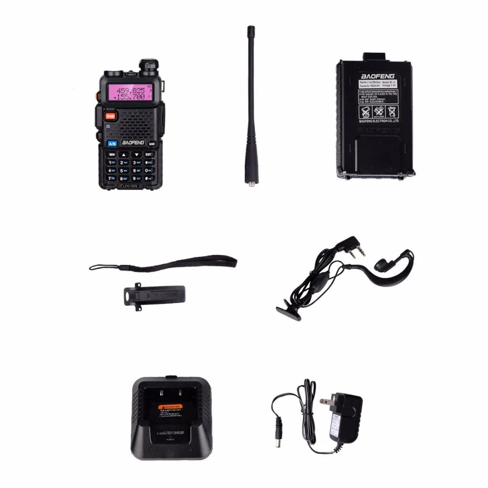 2 шт. BaoFeng UV 5R рация VHF/UHF Двухдиапазонная портативная двухсторонняя радио
