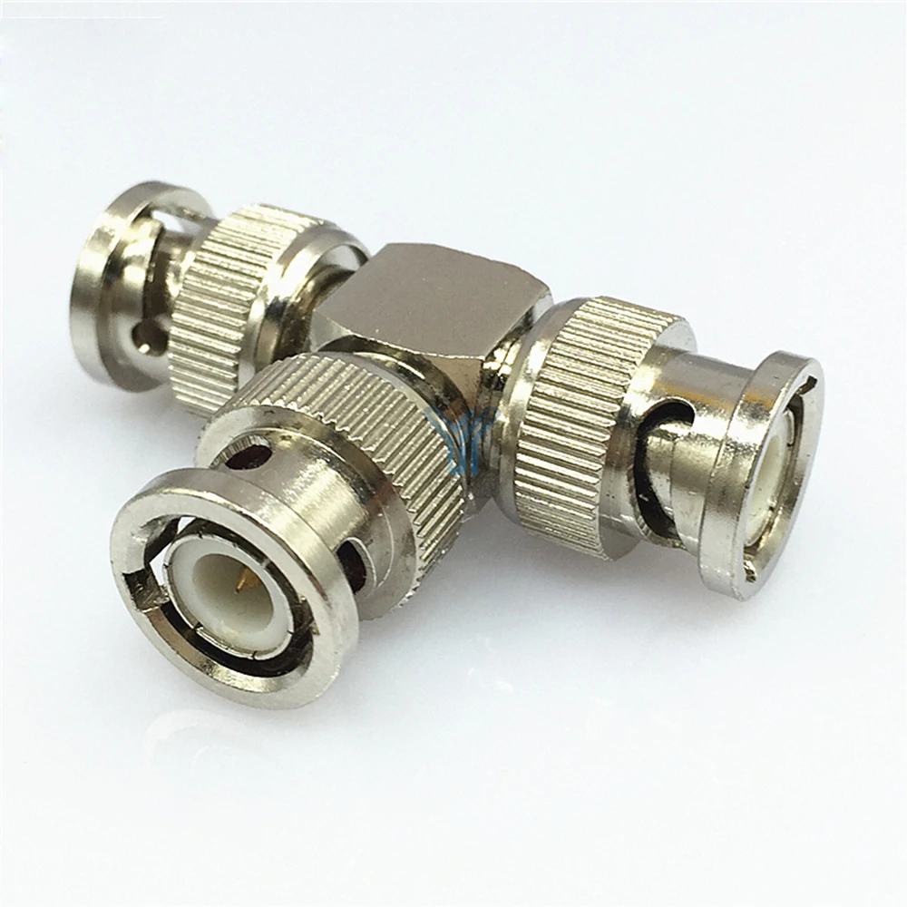 

Pure Copper Material BNC Adapter Splitter Three Male Plug Q9 Male Connector Video Connector Coaxial Adapter