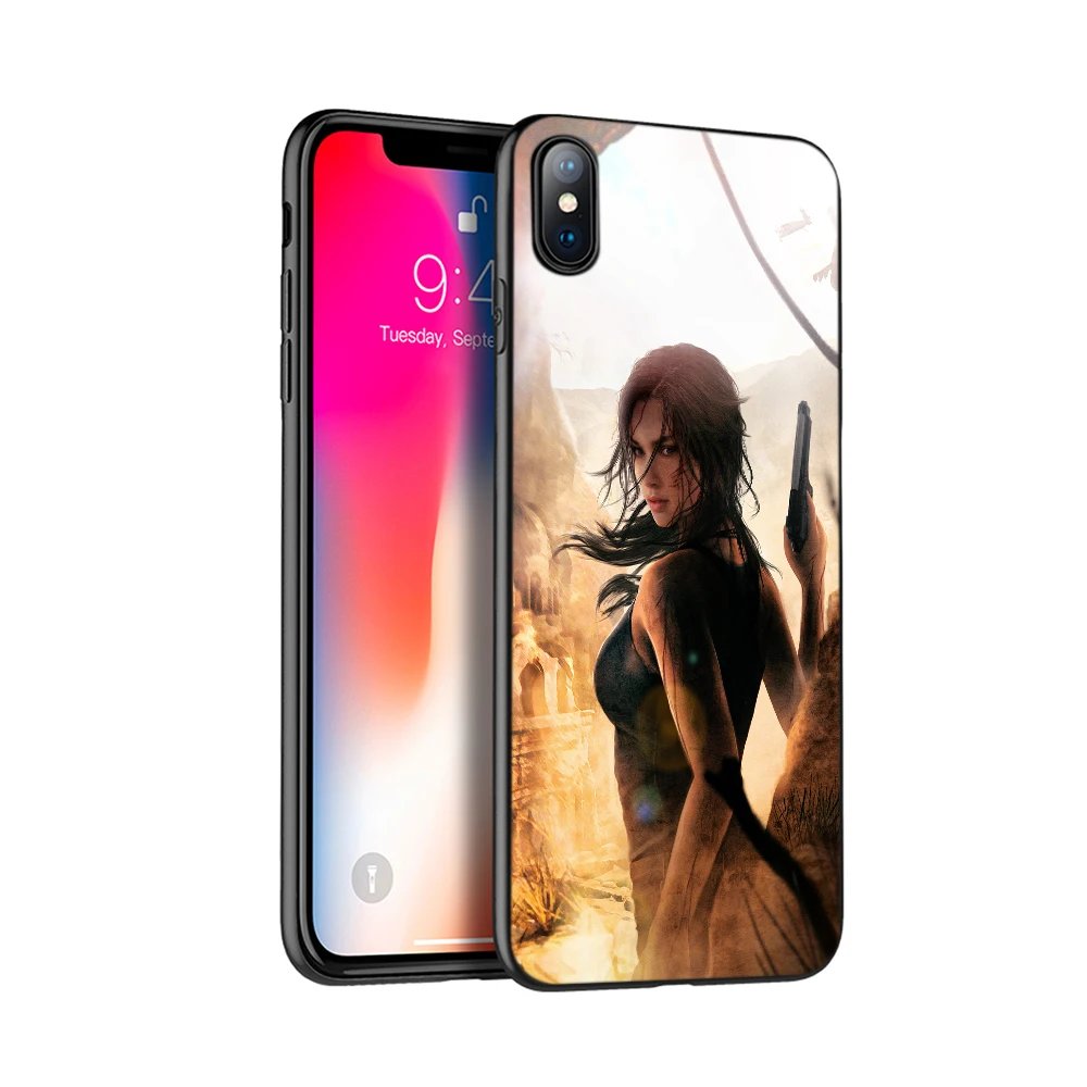 Черный ТПУ чехол для iphone 5 5s SE 2020 6 6s 7 8 plus x 10 XR XS 11 pro MAX Rise Of The Tomb Raider|Бамперы| |
