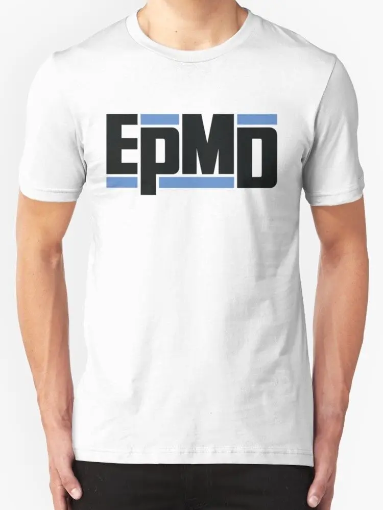 EPMD большой логотип Для мужчин футболка белая Удобная принт короткий рукав Топ