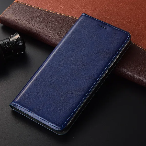 SS12 Чехол-книжка с кошельком из натуральной кожи чехол для Nokia 5,1 Plus(5,8") чехол для телефона для Nokia 5,1 Plus чехол-кошелек для телефона - Цвет: Blue 2