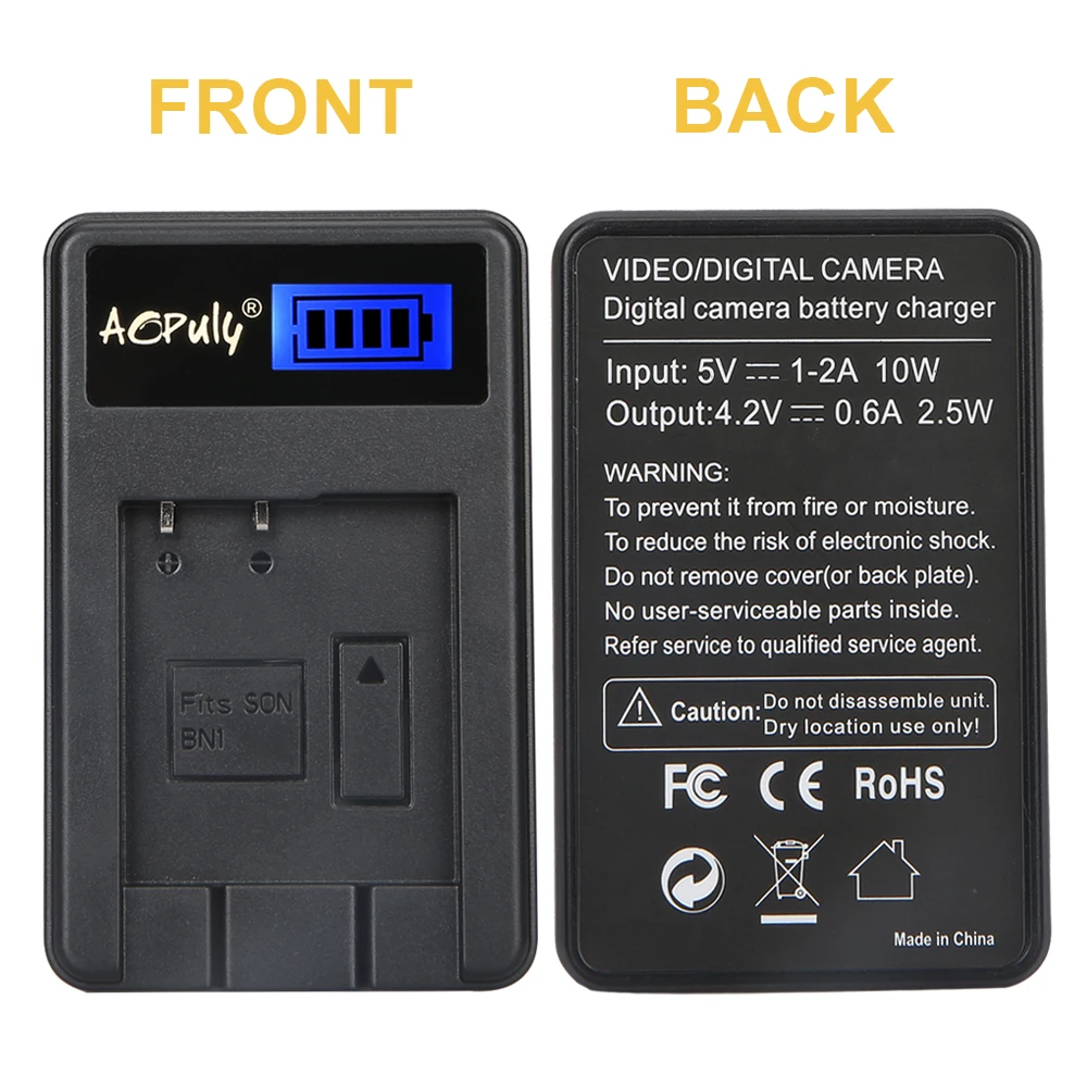 Аккумулятор AOPULY BN1 NP + зарядное устройство USB с ЖК дисплеем для цифровой камеры Sony