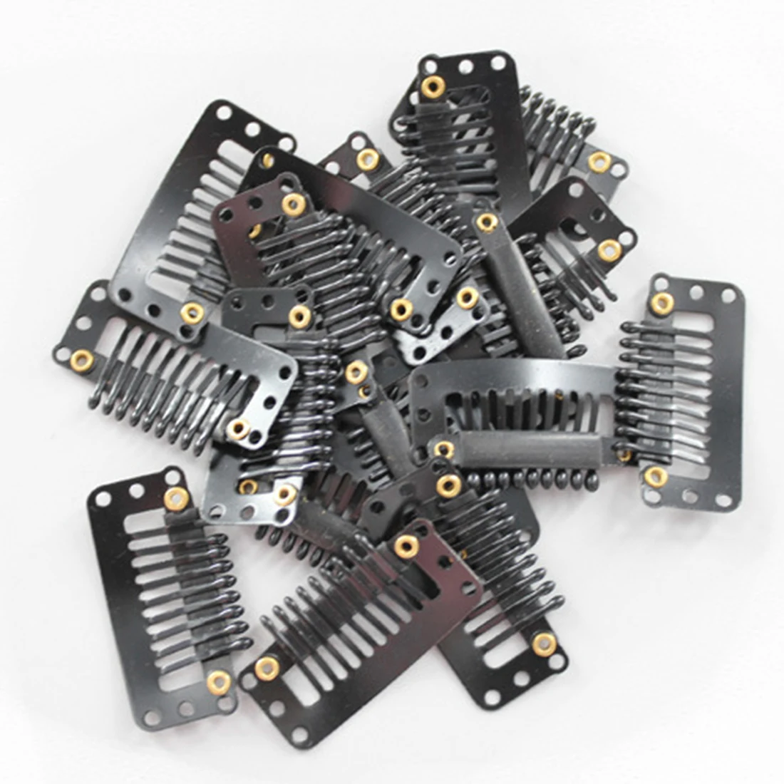 Top 6pcs/pack U Shape Metal Black Hair Snap Comb Clip for Hair Extensions Hairpiece Weft Wig Clips Invisible Fixation Pins