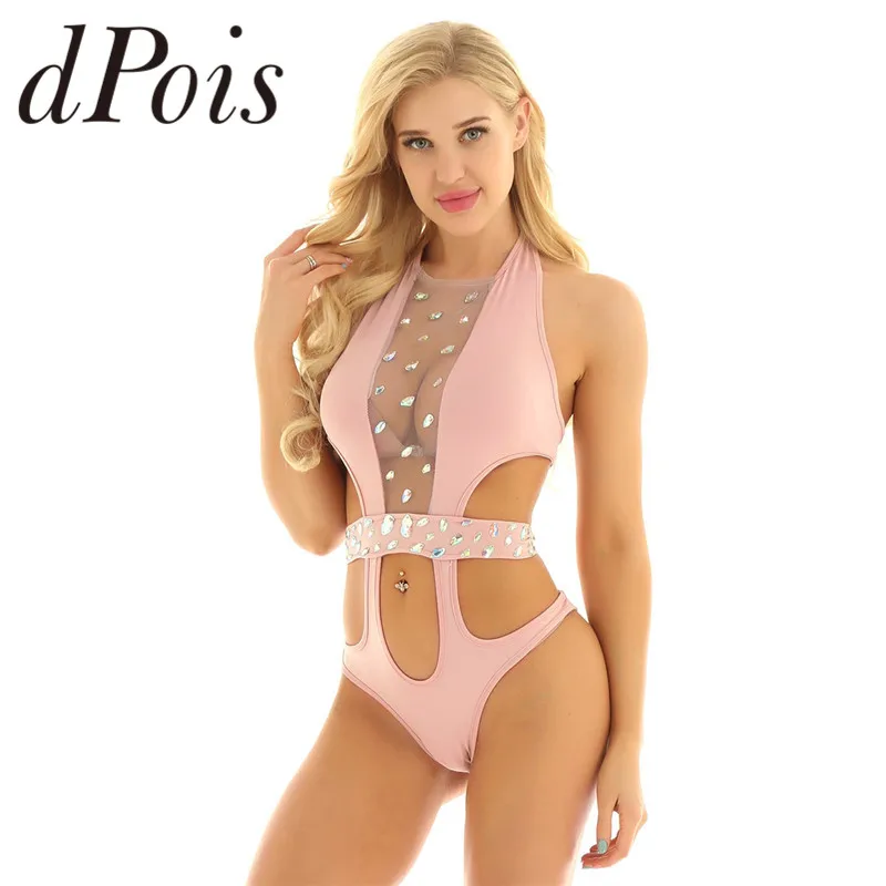 Женские Слитные купальники с открытой спиной и прозрачные сетчатые слитные